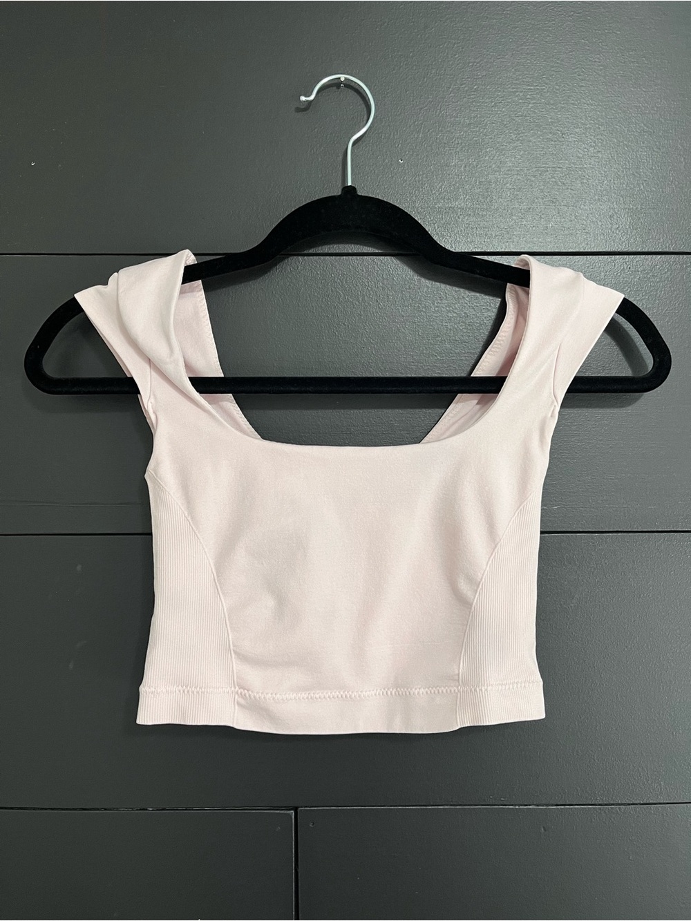 GARAGE Baby Pink Cap Short Sleeve Smoothing Tank Top Shirt Sz XS EUC